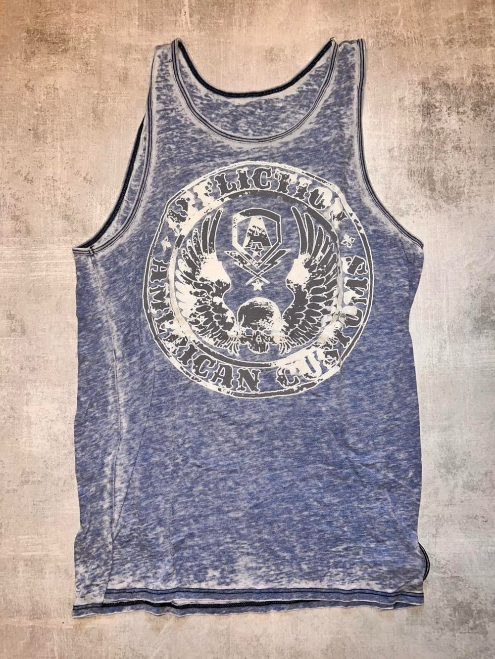 Men's Blue Graphic Tank Top - Affliction Style